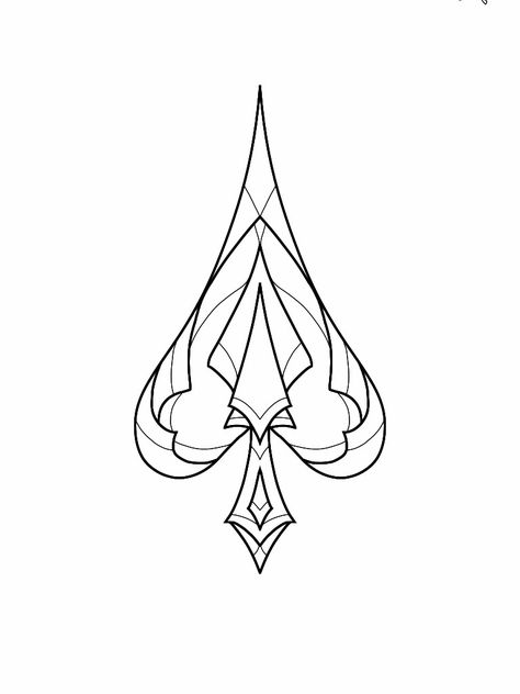 Spade tattoo design Ace Of Spades Design, Spade Tattoo Design, Spade Drawing, Spades Tattoo Design, Ace Of Spades Tattoo Design, Mum And Dad Tattoos, Spades Tattoo, Spade Symbol, Ace Of Spades Tattoo