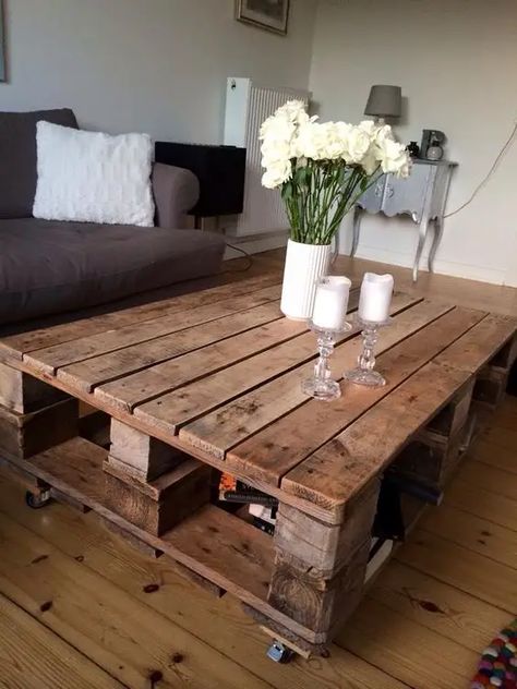 100+ Wood Pallet Furniture Ideas - HubPages Pallet Table Outdoor, Pallet Coffee Table Diy, Wood Coffe Table, Wood Coffee Table Living Room, Palette Table, Pallet Furniture Ideas, Pallet Table Diy, Repurpose Pallets, Easy Diy Ideas