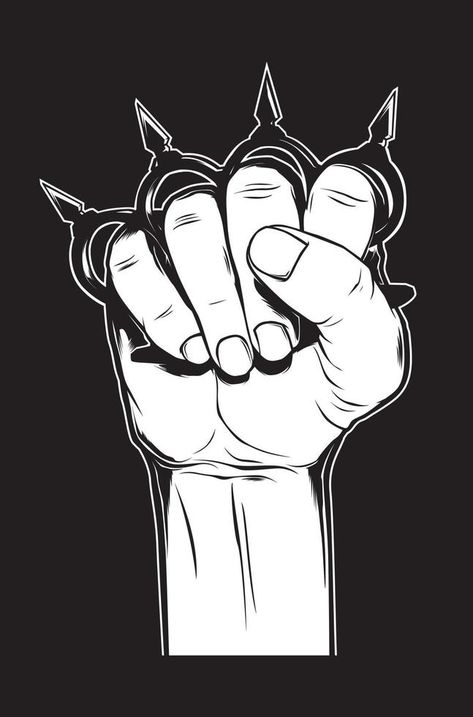 hand with brass knuckles. Design element Cool Coloring Pages For Grown Ups, Brass Knuckle Tattoo, Knuckles Hand, Knuckle Dusters, Key Drawings, Brass Knuckle, Skull Sleeve Tattoos, Skull Sleeve, Coloring Pages For Grown Ups