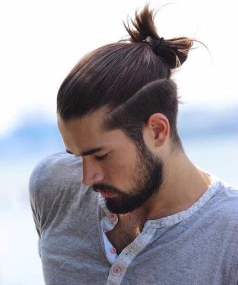 45 Top Knot Men Ideas for a Daring Dreamy Look | MenHairstylist.com Top Knot Undercut, Man Bun Haircut, Man Bun Undercut, Man Bun Styles, Man Ponytail, Trendy We Fryzurach, Man Bun Hairstyles, Top Knot Bun, Knot Bun