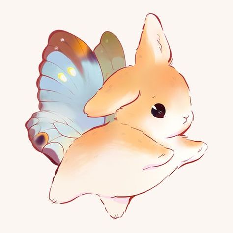 Bunnerflies — Heathersketcheroos Bunny Tattoos, Bunny Drawing, Cute Fantasy Creatures, Bunny Pictures, Cute Animal Drawings Kawaii, Bunny Art, Fantasy Creatures Art, Kawaii Animals, Dessin Adorable