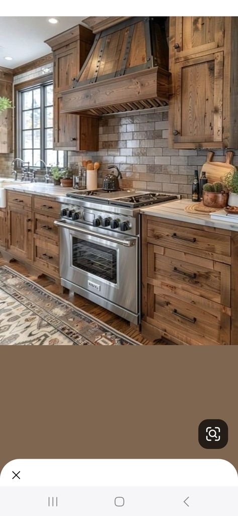 Wood Cabinets Brick Backsplash, Kitchen With Brick, Arch Kitchen, Brick Arch, Brick Kitchen, Staining Cabinets, Cottage Design, Coastal Cottage, Dream Kitchen