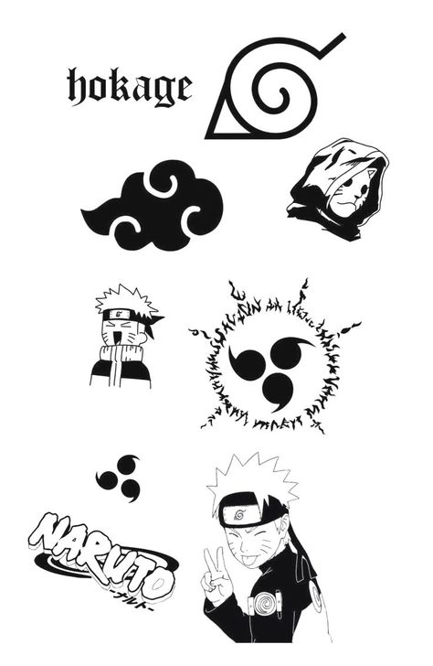 Tato Naruto, Simple Anime, Manga Tattoo, Naruto Tattoo, Naruto Sketch, Flash Tattoo Designs, Tattoo Flash Sheet, Doodle Tattoo, Tattoo Flash Art