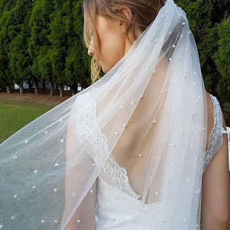 #AD The veil characterized by the one tier design and exquisite pearl.Perfect matched with your ball gown wedding dress. Cathedral Wedding Dress, Long Veil Wedding, Cathedral Wedding Veils, Contemporary Bride, Destination Bride, Wedding Bridal Veils, Bridal Headdress, Arch Decoration Wedding, Wedding Skirt