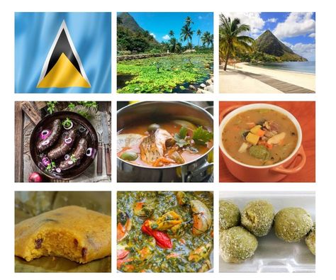 Saint Lucia Food, St Lucia Caribbean, St Lucia Day, Creole Sauce, Fig Salad, The Caribbean Islands, Green Fig, Cocoa Tea, Caribbean Food