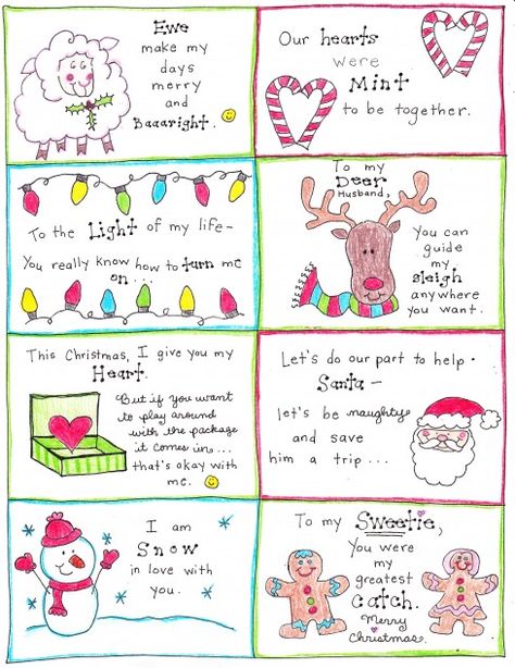 Christmas Love Notes for the Happy Hubby! - free printable from the HappyHomeFairy.com Love Notes For Husband, Happy Home Fairy, Christmas Note, Diy Christmas Cards, Happy Home, December 25, Christmas Love, Love Notes, Christmas Printables