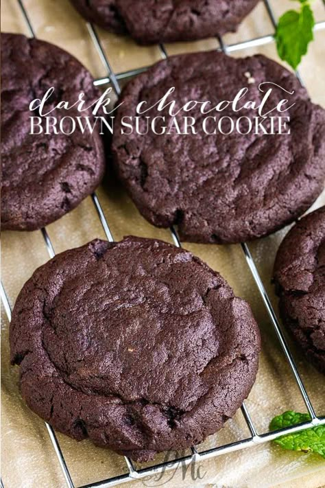 Mud Pie Cookies Recipe, Dark Chocolate Brown Sugar Cookies, Special Dark Cocoa Recipes, Brown Sugar Chocolate Cookies, Dark Chocolate Sugar Cookies, Dark Chocolate Cookies Recipes, Easy Oreo Recipes, Brown Sugar Cookies Recipe, Dark Chocolate Treats