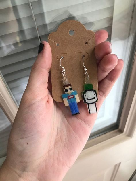 Minecraft Jewelry, Pride Earrings, Minecraft Room, Minecraft Crafts, Minecraft Skin, Funky Jewelry, Cute Earrings, Dream Team, Cute Jewelry