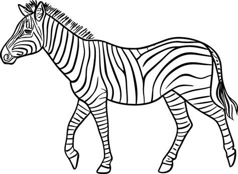 African zebra side view outline striped silhouette animal design flat vector illustration isolated on white background. AI generated illustration. Outline Of Animals, Zebra Silhouette, Zebra Outline, Wild Animals Outline Pictures, Zebra Vector, Zebra Illustration Graphics, Zebra Vector Illustrations, Zebra Clipart, Zebra Painting