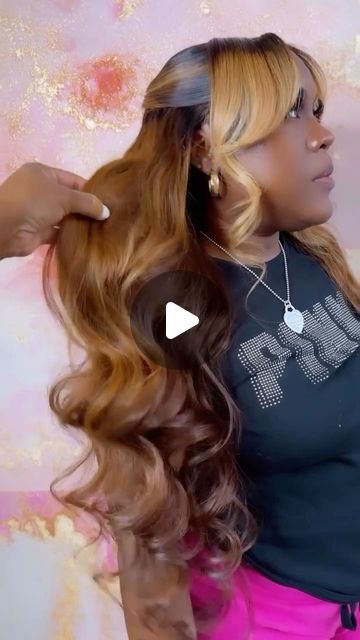 ULit Hair, Make U Lit on Instagram: "So fyeee🙌🏾🙌🏾🔥🔥 That color and skin is everything😍💋💛  Flawless work by @realsantasia_ 🔥🔥   Click the link in my bio & follow @ulithaircompany for more hair inspiration! Website: http://www.ulithair.com  #customcolor #halfuphalfdown #highlights #bodywave #bodywavehair #wavyhair #curls #haircolor #lacefrontwigs #frontalwigs #lacefrontal #frontalinstall #wiginstall #lacewigs #wigmaker #wigslayer #brownhair #customcolor #wigsforblackwomen #fishtail #coloredhair #atlfrontals #customwigs #viral #blackgirlmagic #explore #explorepage #ulithair #ulitwig #ulithairwig" Bodywave Frontal Hairstyles, Frontal Wig Hairstyles, Frontal Hairstyles, Custom Wigs, Trendy Hair, Body Wave Hair, Wave Hair, Front Lace Wigs Human Hair, Black Women Fashion