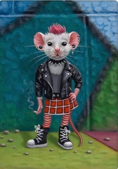 Olga Ponomarenko | Divergent Mice Olga Ponomarenko, Mouse Illustration, Mouse Drawing, Funny Mouse, Fall In Luv, A Punk, Punk Rocker, Rabbit Art, Funny Doodles