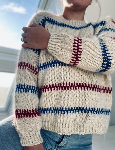 Knitting Striped Sweater, Knitted Sweaters Pattern, Fairisle Jumper Knitting Pattern, Stripped Sweater Knitting Pattern, 90s Sweater Knitting Pattern, Scandi Style Fashion, Scandinavian Hand-knitted Winter Sweater, Sweden Fashion, Pippi Longstocking