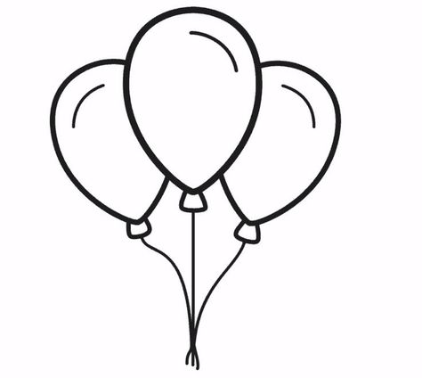 Easy Ballons Drawing, Cartoon Balloons Drawing, Baloon Drawings Pencil, Birthday Ballon Drawing, Bunch Of Balloons Drawing, Ballon Drawing Simple, How To Draw A Balloon, Birthday Balloon Drawing, Balloon Drawing Easy