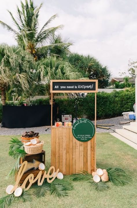 Coconut Stand Ideas, Event Booth Design Outdoor, Food Event Design, Coffee Booth Design Outdoor, Stand Booth Design Food, Food Stall Decoration Ideas Fair, Outdoor Booth Design, Event Booth Design Ideas, Food Booth Design