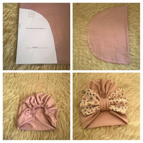 Baby Turban Diy, Turban Diy, Baby Shoes Diy Pattern, Diy Baby Bows, Baby Bow Hats, Sewing Headbands, Kids Clothes Diy, Diy Hair Scrunchies, Baby Shoes Diy