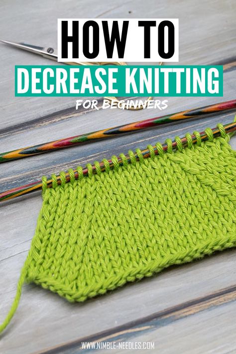 Decreasing Stitches Knitting, How To Decrease Knitting Stitches, Knitting Decreases Tutorials, Knit Decrease Stitches, Knitting Increases And Decreases, Decrease Knitting Stitches, How To Decrease In Knitting, Knitting Videos Tutorials Step By Step, Knit Decrease