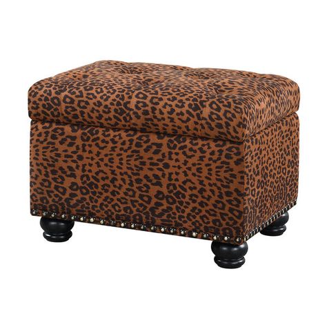 Coffee Table And Ottoman Placement, Coffee Table And Ottoman, Tufted Storage Ottoman, Leopard Print Fabric, 5th Avenue, Small Pillows, Leather Ottoman, Hinged Lid, Stylish Storage