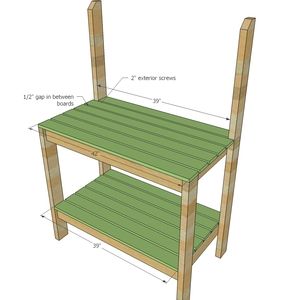 Potting Bench - RYOBI Nation Projects Potting Benches Diy, Potting Bench Plans, Hanging Tools, Outdoor Potting Bench, Sand Projects, Potting Benches, Potting Tables, Potting Table, Pressure Treated Wood