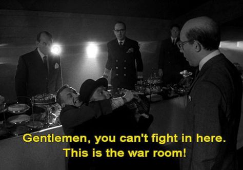 Dr. Strangelove (1964) is a dark comedy film produced, co-written, and directed by Stanley Kubrick. It satirizes the cold war and the nuclear scare. In 1989, the United States Library of Congress pronounced the film "culturally significant" and was chosen for preservation in the National Film Registry. Dr Strangelove, Best Movie Lines, Cinema Quotes, Thought Experiment, Classic Comedies, Dark Comedy, Movie Lines, The Bomb, Film History