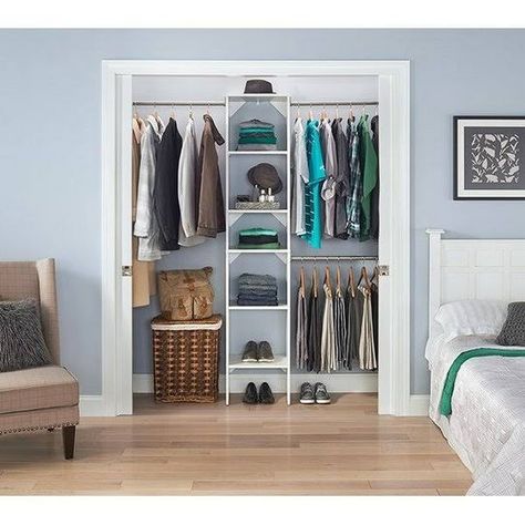 ClosetMaid SuiteSymphony 12-inch Wide Closet Tower Kit Closet Organizer Kits, Wood Closet Organizers, Organiser Son Dressing, Wood Closet Systems, Closet Kits, Closet Rods, Affordable Storage, Open Closet, Closet Organizing Systems