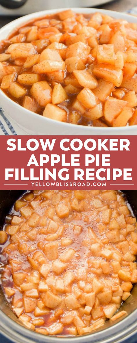 Crock Pot Apple Pie Filling, Crockpot Apple Pie, Slow Cooker Apple Pie, Caramel Apple Pie Filling, Homemade Caramel Apple, Cream Pancakes, Apple Pie Filling Recipes, Slow Cooker Apple, Simply Food