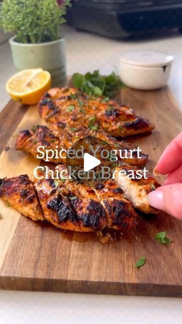 Healthy Recipes | Spiced yogurt Chicken Breast
By @healthyfitbella_

What you need:
100g Natural/Greek Yogurt
3/4 Chicken Breasts
1 Tsp Garlic Granules
1 T... | Instagram Airfryer Chicken Breast, Yogurt Chicken, Chicken Breast Seasoning, Chicken Breast Recipes Healthy, Chilli Flakes, Healthy Eating Recipes, Fryer Recipes, Chicken Breast Recipes, Chicken Breasts