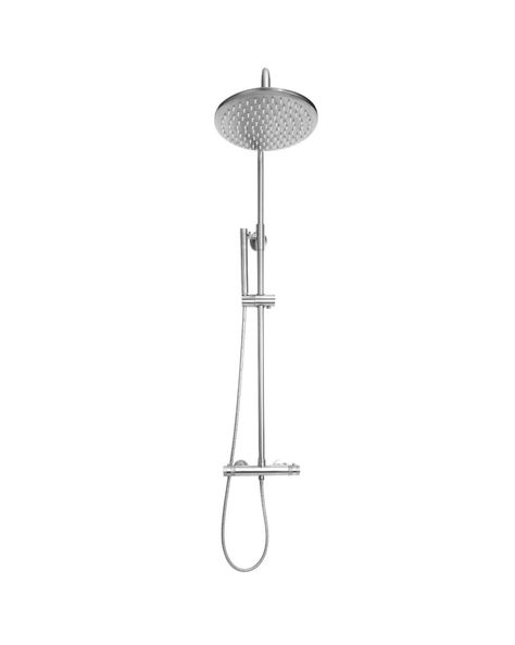 Eden Modern Thermostatic Bar Shower Valve with Round Shower Head and Hand Shower ChromeExperience a high-end hotel shower in the comfort of your home!Upgrade your bathroom space with a contemporary shower head, valve, and hand shower that you will simply love. The sleek polished chrome finish adds a modern touch to your bathroom.The thermostatic control system allows you to easily adjust the temperature of your shower, enabling you to customize your experience to perfection.This premium shower is crafted from high-quality brass and stainless steel ensuring durability. We additionally provide a Bathroom Takeaway 10-year 'fit and forget' guarantee for added peace of mind.Includes:Bar Valve, Riser Kit including shower head, Handset and Hose with installation kit Specifications:Range: EdenShow Villa Interiors, Shower Style, Bathroom Shower Heads, Stone Shower, Wallpapers Cartoon, Shower Diverter, Contemporary Shower, Shower Fittings, Bath Panel