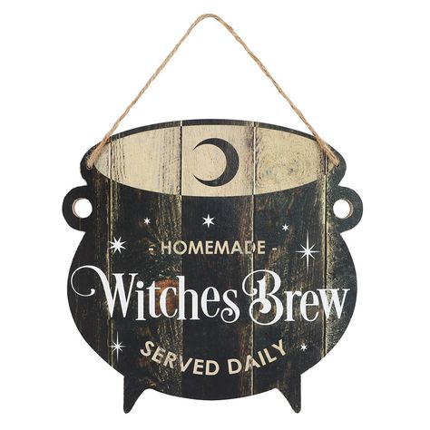 Halloween Witches Brew, Samhain Halloween, Alternative Gifts, Witches Cauldron, Lilo Et Stitch, Sense Of Humour, Witch Decor, Sign Holder, Theme Halloween