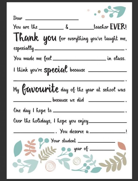 Dear Teacher Letter – Be A Fun Mum Teacher Appreciation Letter, Teacher Appreciation Notes, Teachers Appreciation Gift Ideas, Teacher Letters, Dear Teacher, Teachers Gift Ideas, Class Mom, Teacher Letter, Appreciation Letter