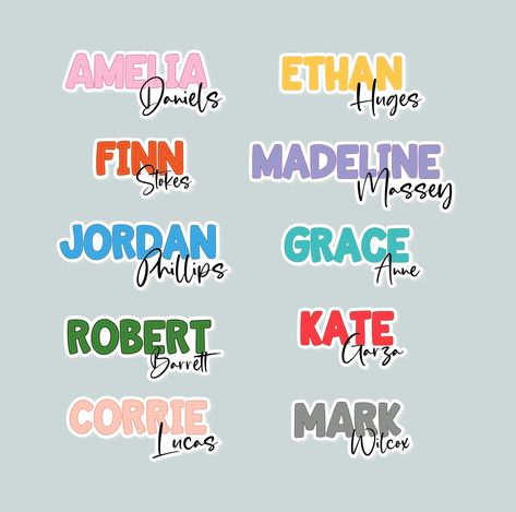 Custom Name Sticker, Personalized Vinyl Name Sticker, FULL NAME DECAL, Water Bottle Sticker, Laptop Decal, Phone Sticker, Kids Party Favor Sticker Name Template, Name Sticker Design, Name Stickers For School, Cricut Name Stickers, Customized Name Stickers, Full Name, Name Sticker, Phone Stickers, Name Stickers