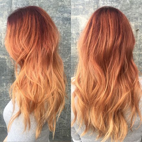 Sombre done by me Red And Blonde Ombre, Brown Ombre Hair Color, Red And Blonde, Best Ombre Hair, Blond Ombre, Brown Ombre Hair, Ombre Hair Blonde, Costume Noir, Ginger Hair Color