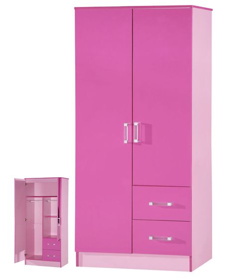 2 Door Wardrobe | 2 Drawers Combi | Pink High Gloss Two Tone | Bedroom Furniture in Home, Furniture & DIY, Children's Home & Furniture, Furniture | eBay Walldrop Design Bedroom, Wooden Cupboard Design, Wall Wardrobe Design, Girls Room Diy, Home Office Furniture Design, Wooden Wardrobe Design, Almirah Designs, 5 Piece Bedroom Set, Corner Sofa Design