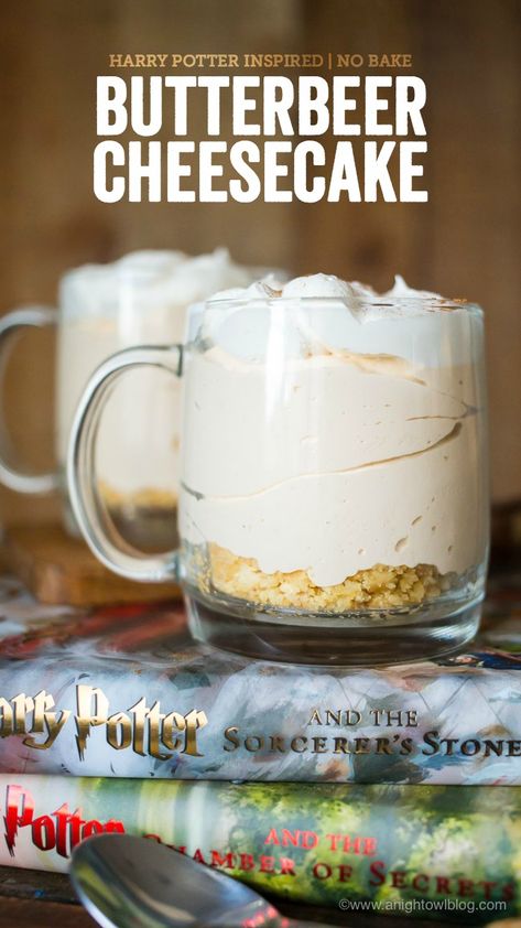 Harry Potter Christmas Desserts, Butterbeer Dessert Recipes, Butter Beer Desserts, Butter Beer Cake Recipe, Harry Potter Cheesecake, Butter Beer Cheesecake, Butterbeer Cheesecake Recipe, Butterbeer Desserts, Butterbeer Pie