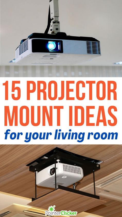 projector mount ideas for living room Movie Projector Room, Projector Mount Ideas, Projector Screen Living Room, Home Cinema Room Ideas, Cinema Room Design, Home Movie Projector, Projector Wall Mount, Projector Setup, Projector Wall