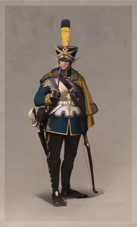 ArtStation - Dismounted Elven Dragoons, Rei Naldi Elven Soldier, Elf Soldier, Steampunk Armor, Character Design Challenge, Month Of September, Anime Military, Modern Fantasy, Fantasy Armor, Design Challenge