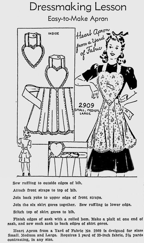 Easy-to-Make-Heart-Apron sewing pattern This could be sewn as a toddler valentine dress, using the heart for the bodice And tie around the neck. Heart Apron, Vintage Apron Pattern, Apron Sewing, Apron Pattern, Apron Sewing Pattern, Toddler Valentines, Sewing Aprons, Aprons Patterns, Aprons Vintage