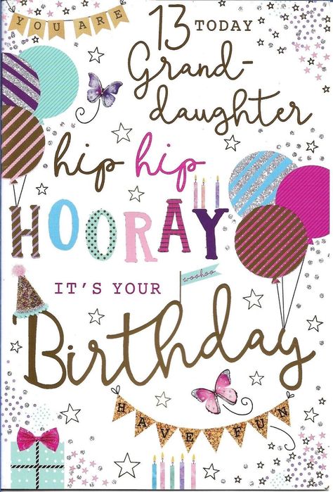 Niece Birthday Quotes, 13th Birthday Wishes, Niece Birthday Wishes, Happy Birthday Niece, Happy 13th Birthday, Birthday Wishes Flowers, Hip Hip Hooray, Happy Birthday Wishes Cards, Granddaughter Birthday