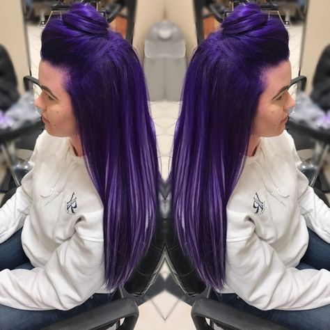 Midnight purple pravana vivids hairstyle Joico Purple Hair Color, Pravana Purple, Colored Locs, Funky Hair Colors, Purple Hair Color, Midnight Purple, Pravana Vivids, Funky Hair, Awesome Outfits