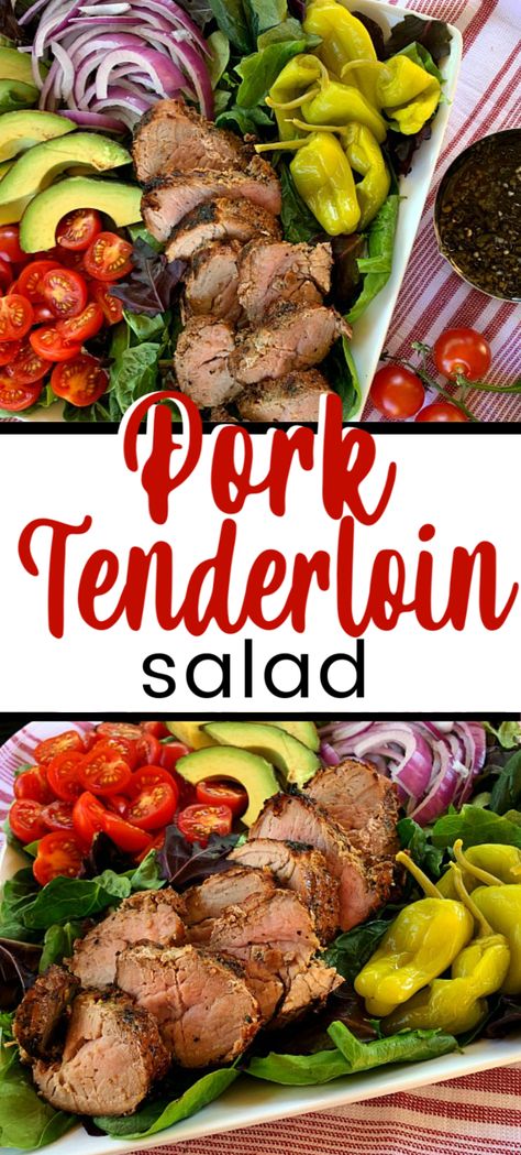 Pork Tenderloin Salad Recipes, Salad With Pork Tenderloin, Pork Tenderloin Salad, Brunch Board, Pork Medallions, Grilled Foods, Grilled Pork Tenderloin, Savory Salads, Savory Food