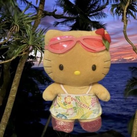 cute hello kitty stuffed bear at the beach 헬로키티 배경화면, Coconut Dream, Malibu Barbie, Hello Kitty Pictures, Hello Kitty Plush, Hello Kitty Items, Cute Stuffed Animals, Summer Wallpaper, Pink Summer