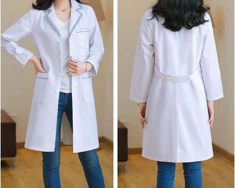 Lab Coat Fashion, Kids Lab Coat, Doctor White Coat, Women's Lab Coats, Women's Lab Coat, Nurse Dress, Áo Blu, Doctor Coat, White Lab Coat