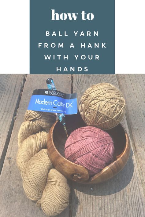 You can roll a skein of yarn without a yarn swift or ball winder by using some simple supplies from home. Learn how to roll a ball from a hank of yarn. How To Unwind A Hank Of Yarn, Yarn Swift, Winding Yarn, Simple Sewing Tutorial, Hand Chair, How To Roll, Yarn Winder, Local Yarn Shop, Yarn Cake