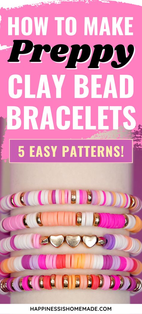 Clay Bead Bracelet Ideas Summer Preppy, Clay Bead Bracelet Set, Clay Bead Bracelet Ideas, Bead Bracelet Ideas, Paper Daisies, Make Clay Beads, Clay Bead Bracelets, Homemade Bracelets, Clay Bead Bracelet