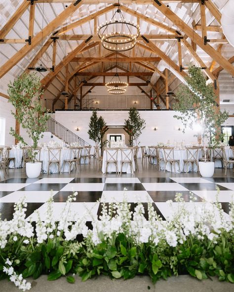 Natalie & Henry’s enchanted garden wedding reception was held at The Northern Haus, which is nestled in heart of Door County. From the checkerboard dance floor, to the potted trees framing the space upon arrival, every little detail was planned so intricately. To say I was swooooning over this beautiful design is an understatement. • Vendors: Wedding Venue: @northernhaus Dress: @inesdisanto Suit: @suitsupply Hair/Make up: @bridalartistryteam Florist: @ebbandflowflowers Cake: @flourgirlpa... Northern Haus Door County, Checkerboard Dance Floor Wedding, Checkerboard Dance Floor, Enchanted Garden Wedding, Dance Floor Wedding, Garden Wedding Reception, Potted Trees, Door County, Enchanted Garden