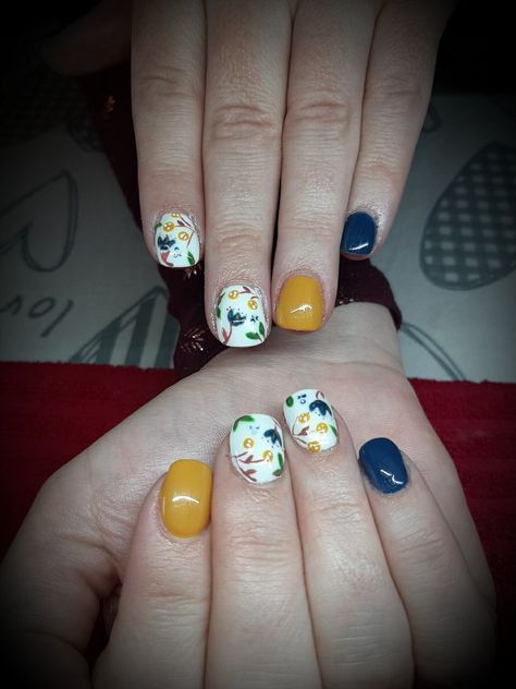 Mustard Navy Art Nails #Gorgeous #Love Mustard Nails Design Short, Navy And Mustard Nails, Mustard Nails Design, Mustard Nails, Nails Design Short, Nails Gorgeous, Navy Nails, Navy Art, Art Nails