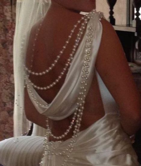 Dresses With Pearls, Content Pictures, Drape Fabric, Pearl Wedding Dress, 11k Followers, Wedding Ideas Dresses, Wedding Dresses Beaded, Pearl Dress, Dream Wedding Ideas Dresses