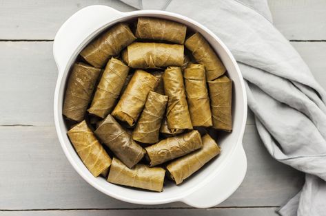 Stuffed Grape Leaves recipe Greek Dolmades, Dolmades Recipe, Dolma Recipe, Stuffed Vine Leaves, Greek Appetizers, Stuffed Grape Leaves, Armenian Recipes, Cooking Show, Lemon Recipes