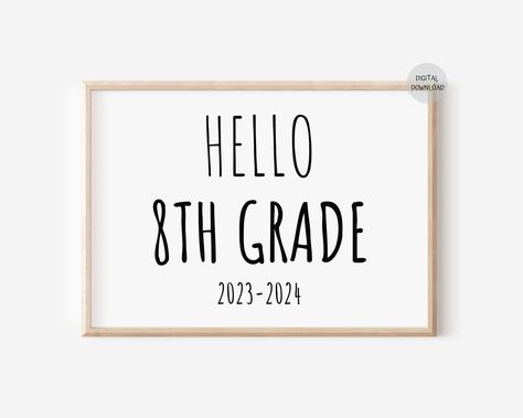 First Day Of School Photo, Printable Photo Props, Tenth Grade, Ninth Grade, 11th Grade, Download Sign, School Photo, Seventh Grade, Preschool Printable