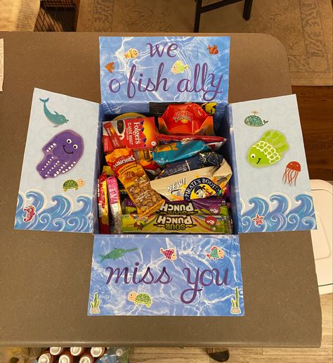 Miss You Care Package, Navy Deployment Care Packages, Football Care Package, Navy Care Package, Military Care Package Ideas, Care Package Ideas For Boyfriend, Army Care Package, Care Package Decorating, Holiday Care Package