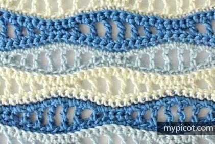 Crochet Wave stitch Diagram + step by step instructions | Free crochet patterns Crochet Wave Stitch, Crochet Wave Pattern, Uncinetto Zig Zag, Picot Crochet, Wave Stitch, Advanced Crochet, Stitch Crochet, Crochet Summer, Crochet Stitches Patterns